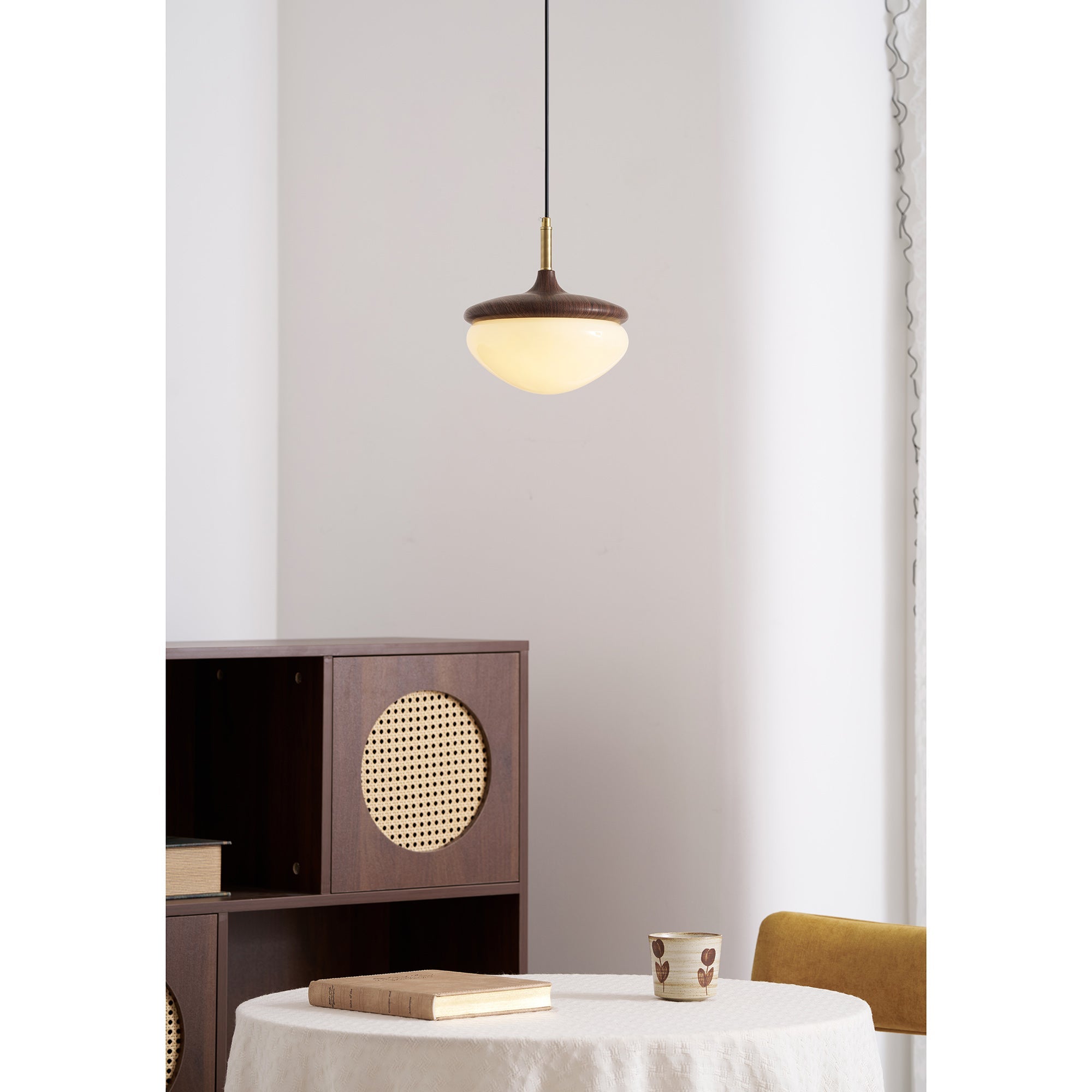 Vintage Hanglamp Metaal en Glas Beige-Goud 22 cm Scandinavische Sfeer Eetkamer Woonkamer | Sansoti
