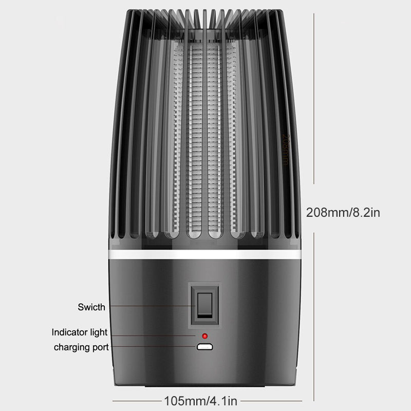 Oplaadbare Muggenval met LED Lamp 2-in-1 voor Binnen en Buiten 360 Graden Werking USB Insectenverdelger | Sansoti