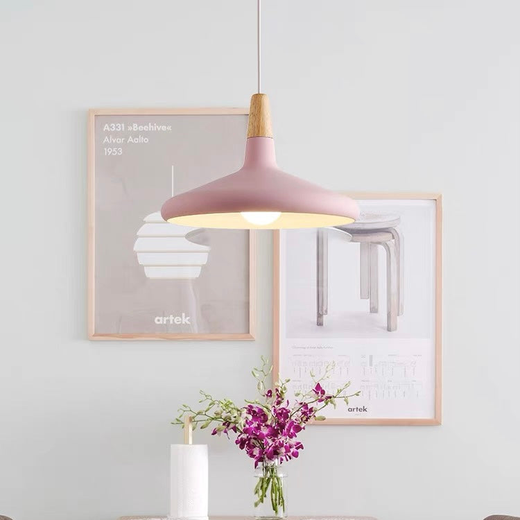 Hanglamp Scandinavisch Aluminium Hout Wit E27 Eettafel Woonkamer Minimalistisch Design Verlichting Keukeneiland | Sansoti