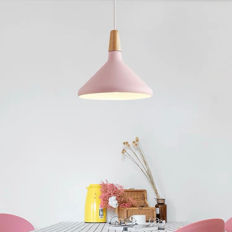 Hanglamp Scandinavisch Aluminium Hout Wit E27 Eettafel Woonkamer Minimalistisch Design Verlichting Keukeneiland | Sansoti