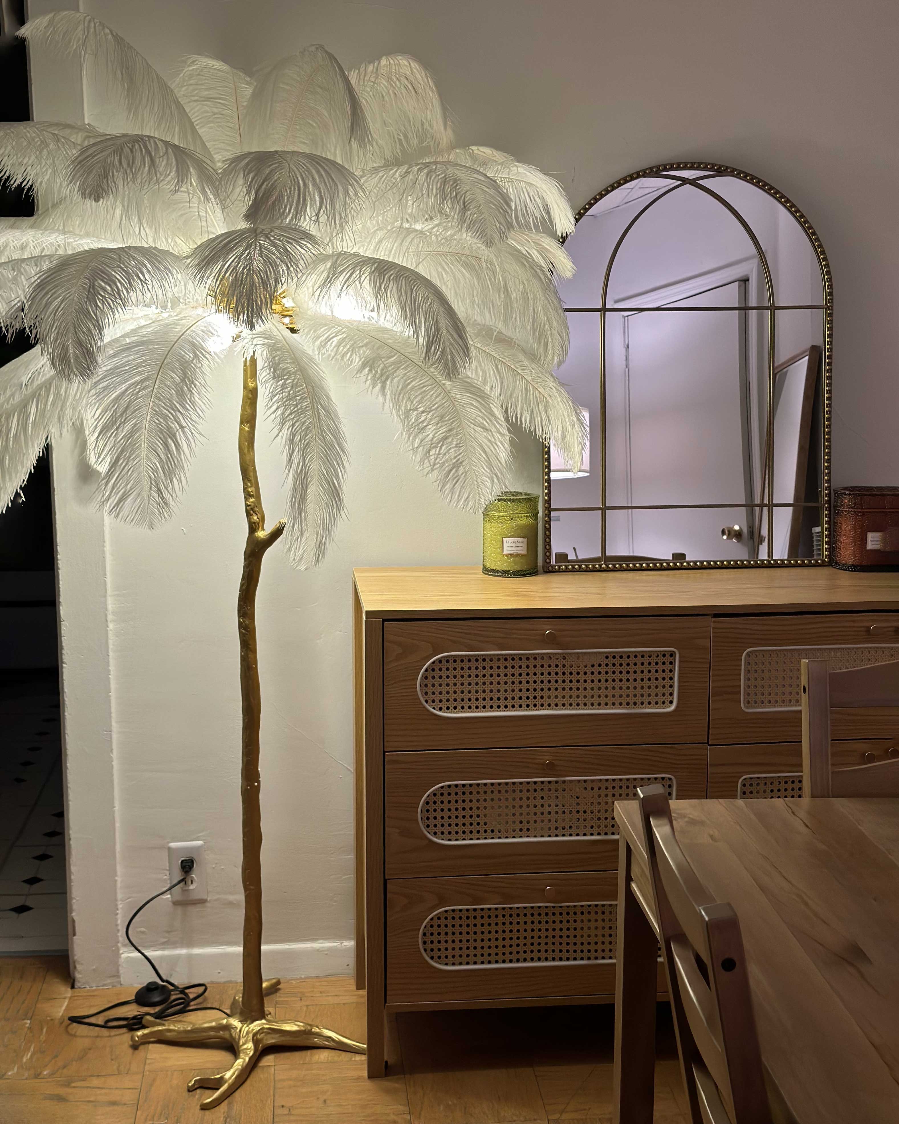Stehlampe Federn Palme Harz Dekorativ Warmweiß Wohnzimmer Schlafzimmer Standleuchte | Restfield