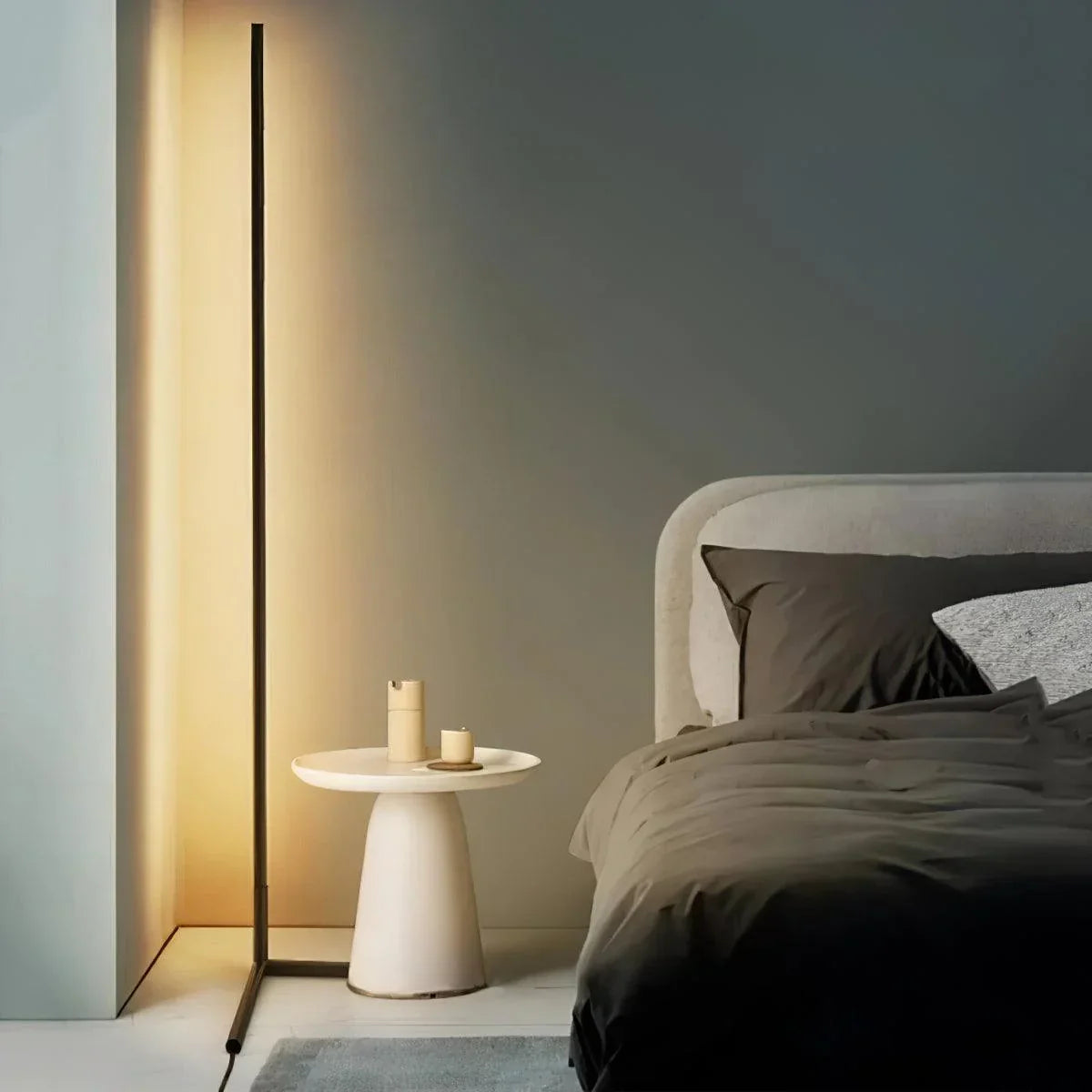 Vloerlamp LED Dimbaar Afstandsbediening 142cm Aluminium Minimalistisch Woonkamer Slaapkamer | Sansoti