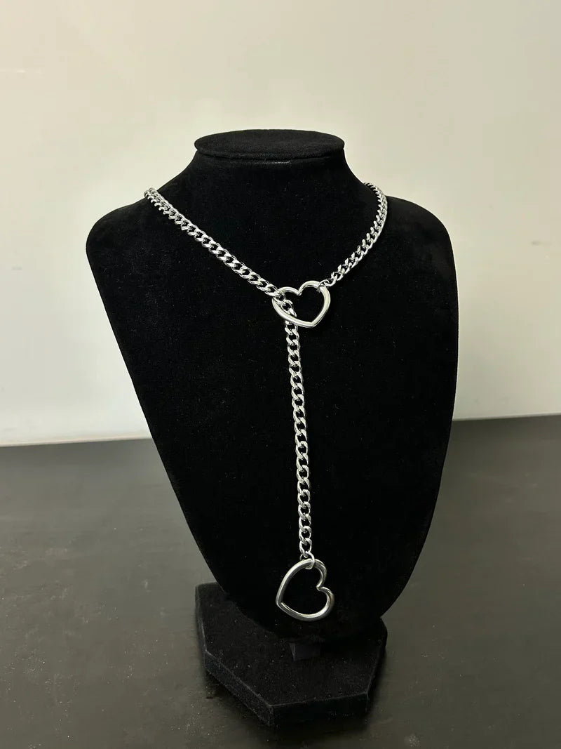 Hartvormige Schakelketting RVS Unisex Handgemaakt Cuban Link 3 Kleuren Lijn Design | Sansoti