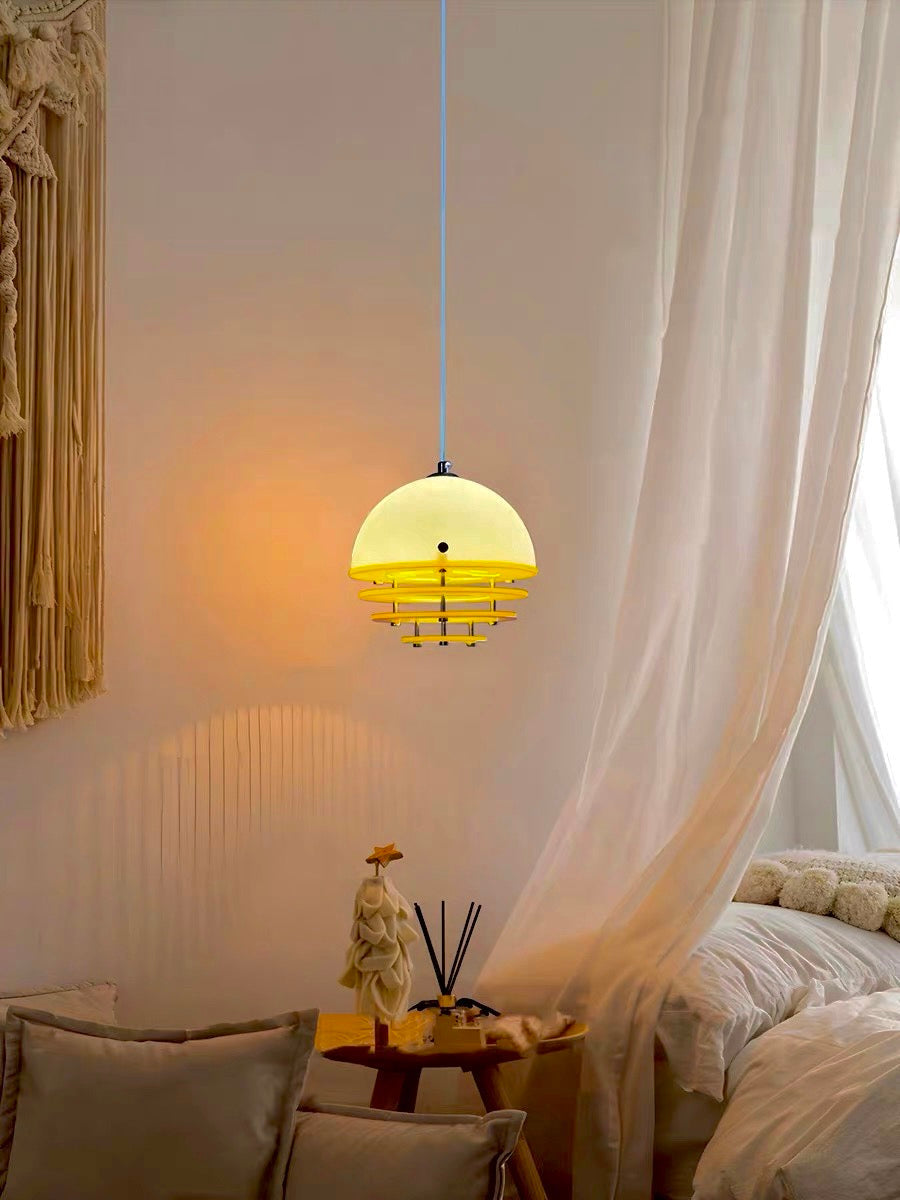 Stijlvolle Hanglamp Bauhaus Design Oranje-Wit Sfeerverlichting voor Moderne Interieurs | Sansoti