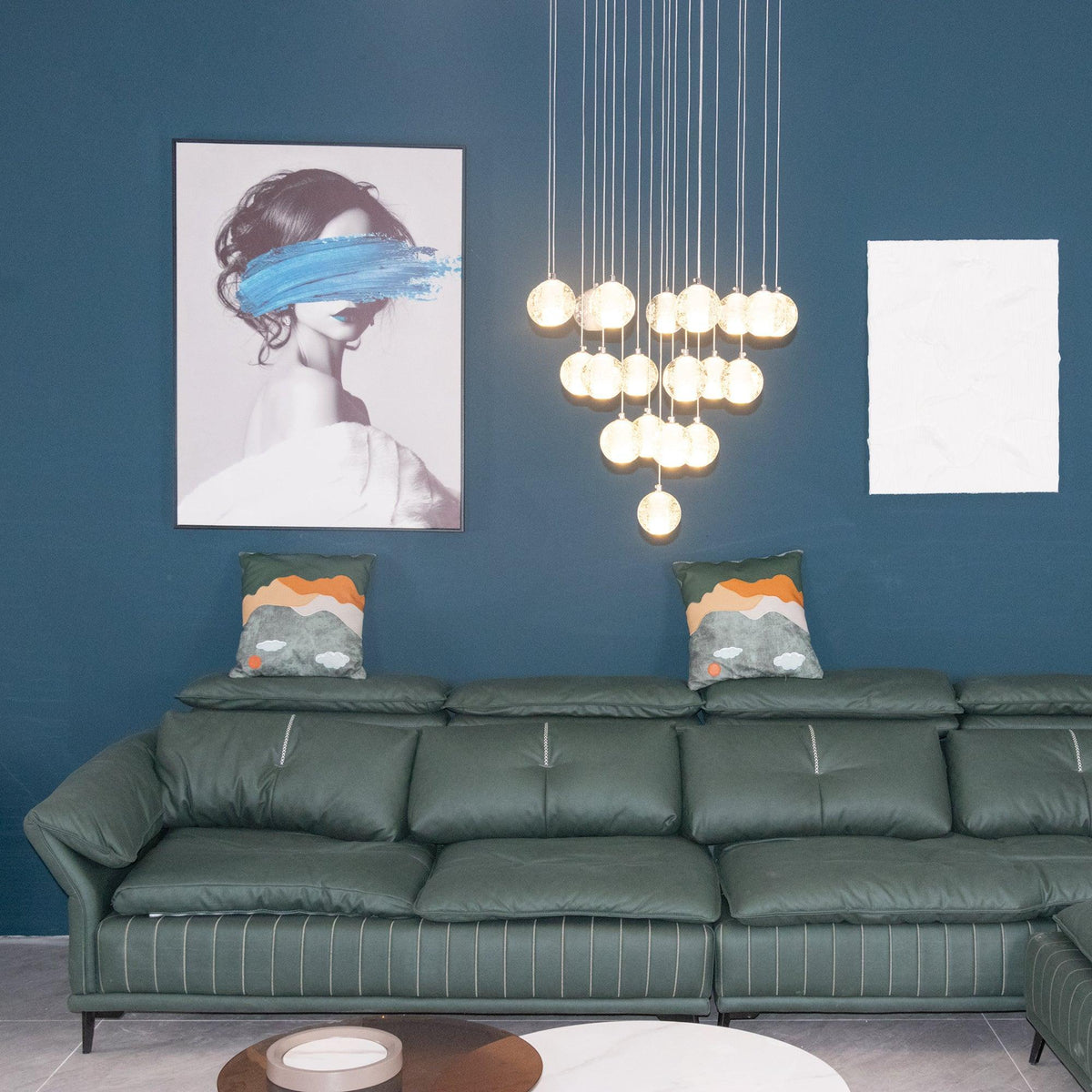 Crystal Cluster Pendant Lights Multiple Spheres Chrome Ceiling Lighting Modern Design Dining Room Living Room | Sansoti