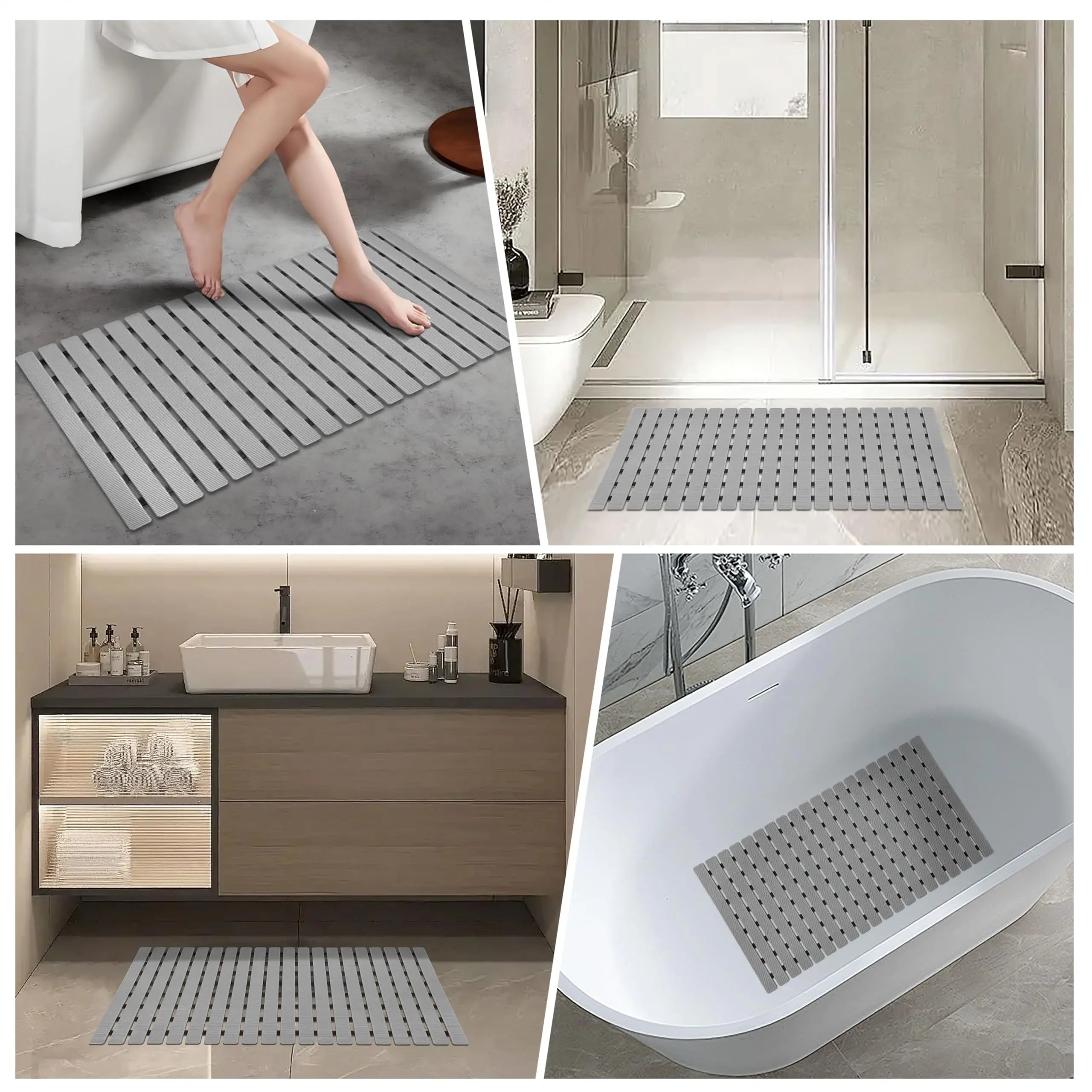Antislip Badmat met Zuignappen en Drainagegaten 40×63 cm voor Veilig Douchen | Sansoti
