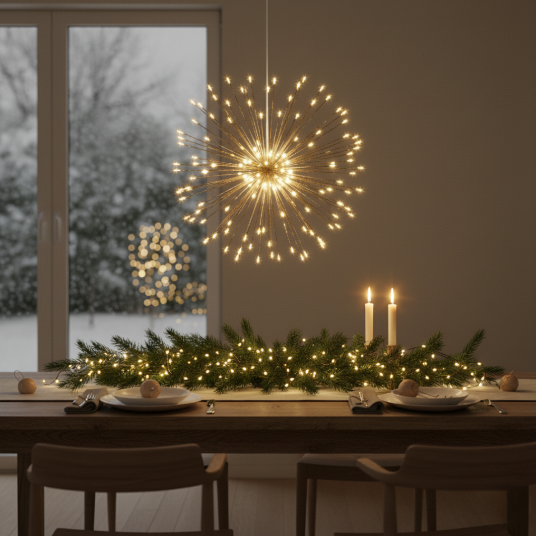 Zonne-energie Hanglamp Vuurwerkeffect Multicolor LED Tuin Terras Decoratieve Sfeerverlichting Buiten | Sansoti