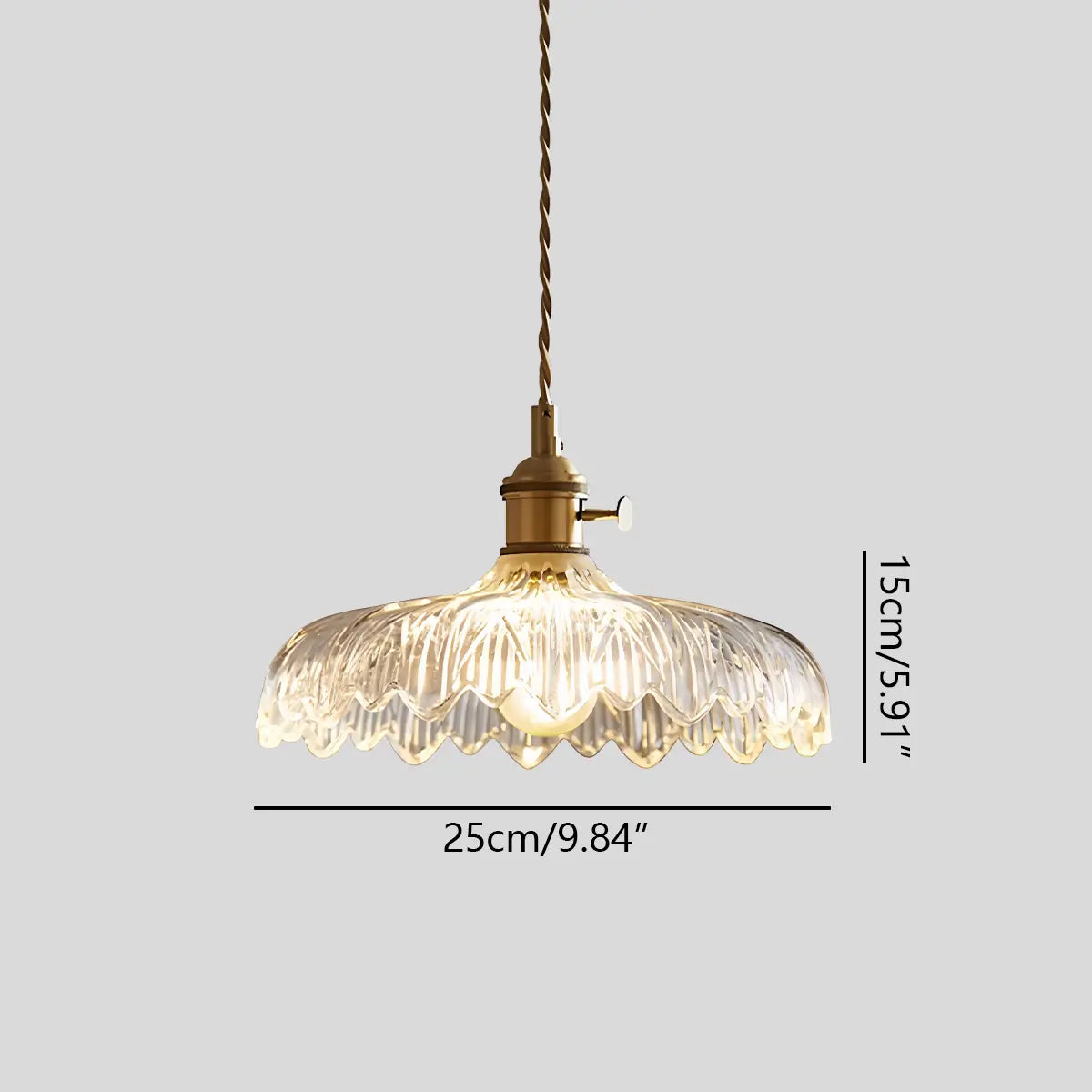 Suspension Verre Bronze Câble réglable Salon Table à manger Suspension en verre transparent Éclairage d'ambiance Vintage | Restfield