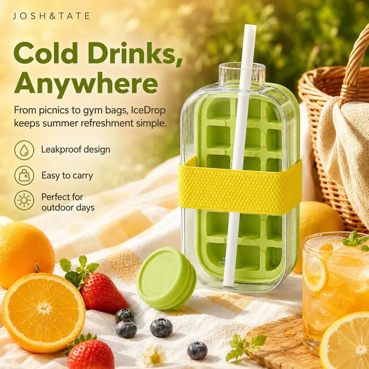 IJsblokjeshouder met Drinkfles 2-in-1 Vriesvorm & Waterfles 500ml 800ml Lekvrij Siliconen BPA-Vrij Herbruikbaar | Sansoti