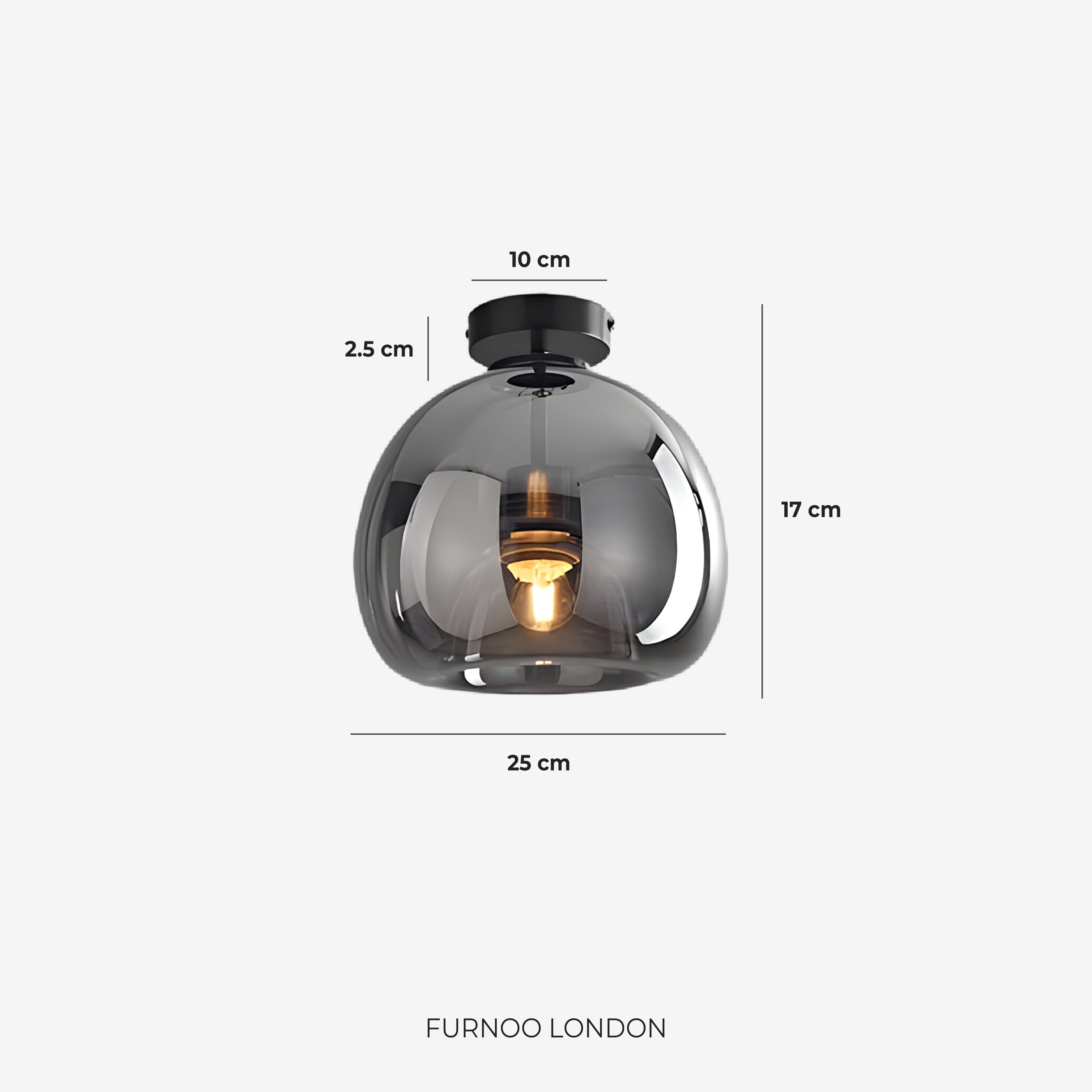 Thyra Hanglamp – Getint Glas Sculpturale Verlichting Warm Diffuus Licht Amber Rookgrijs – Type A 25cm Type B 29cm | Sansoti