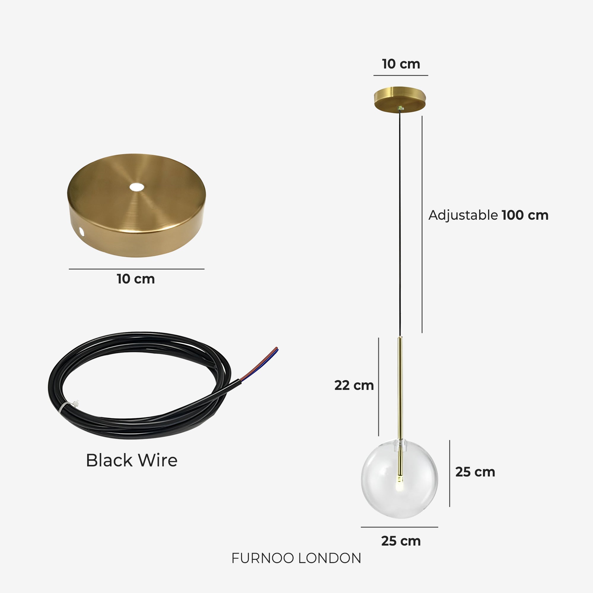 Glazen Hanglamp Bol Messing Chroom Zwart Modern Design Warm Wit 3000K 15cm 20cm 25cm Plafondverlichting Eetkamer | Sansoti