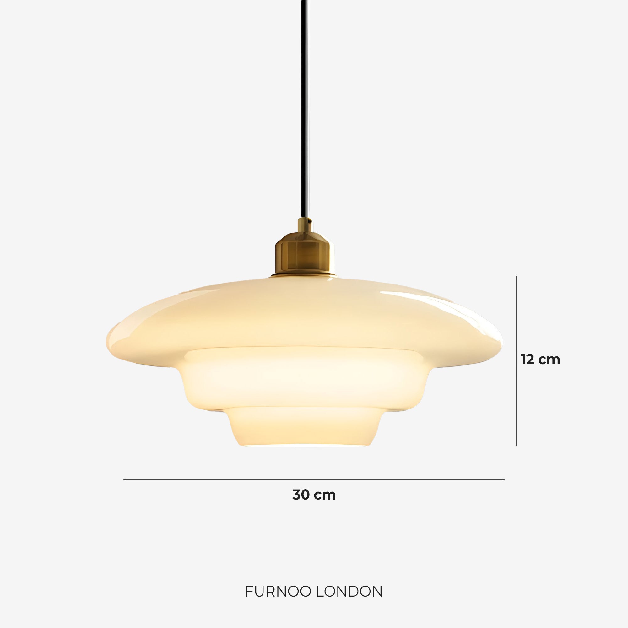 TINA Hanglamp – Mid-Century Melkwit Glas met Geborsteld Messing | Moderne Eetkamer & Keukenverlichting | Verstelbaar | E27 Fitting | Sansoti
