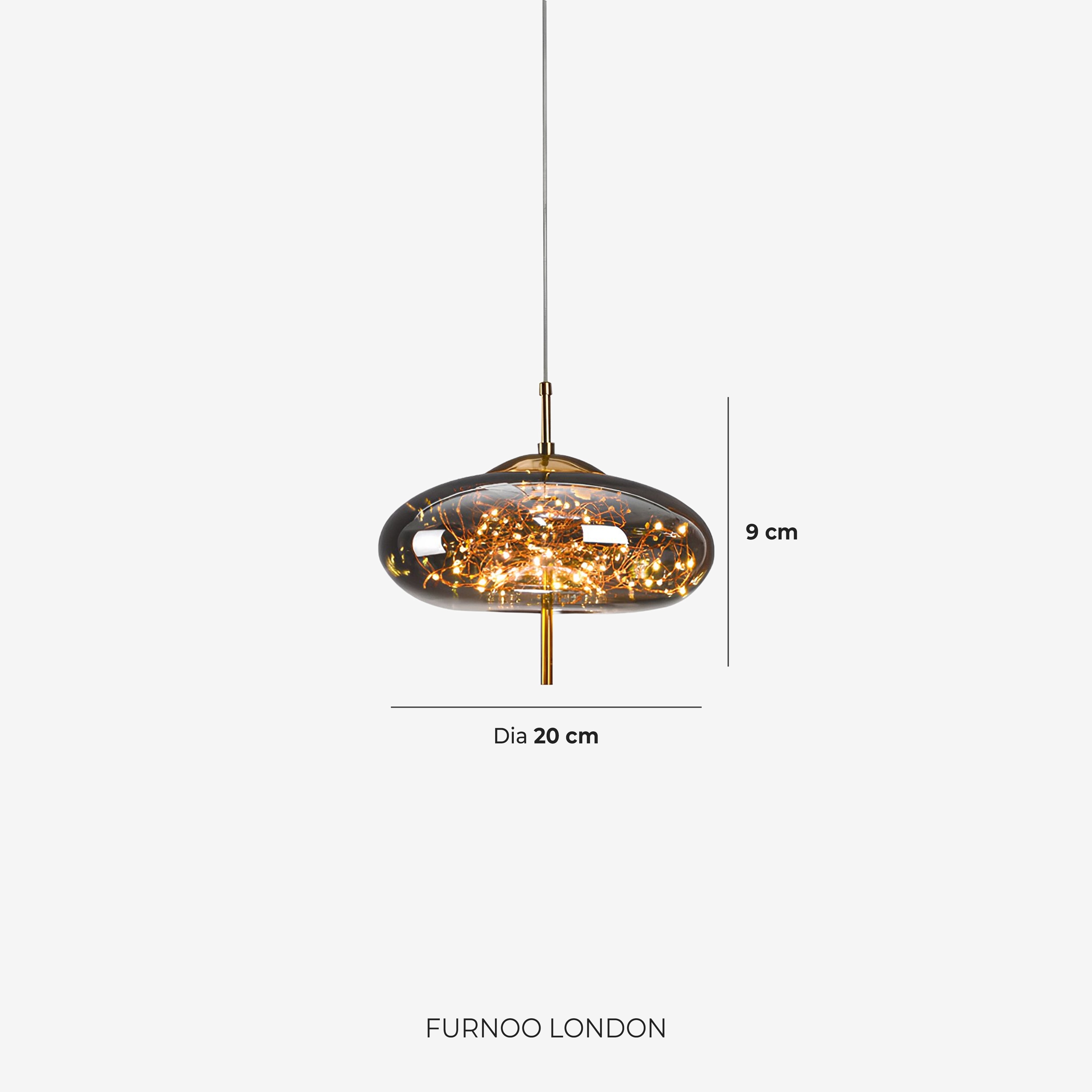 Glazen hanglamp LIV met rookachtige afwerking en warm wit licht – scandinavisch design met handafgewerkt glas – 3 maten beschikbaar | Sansoti