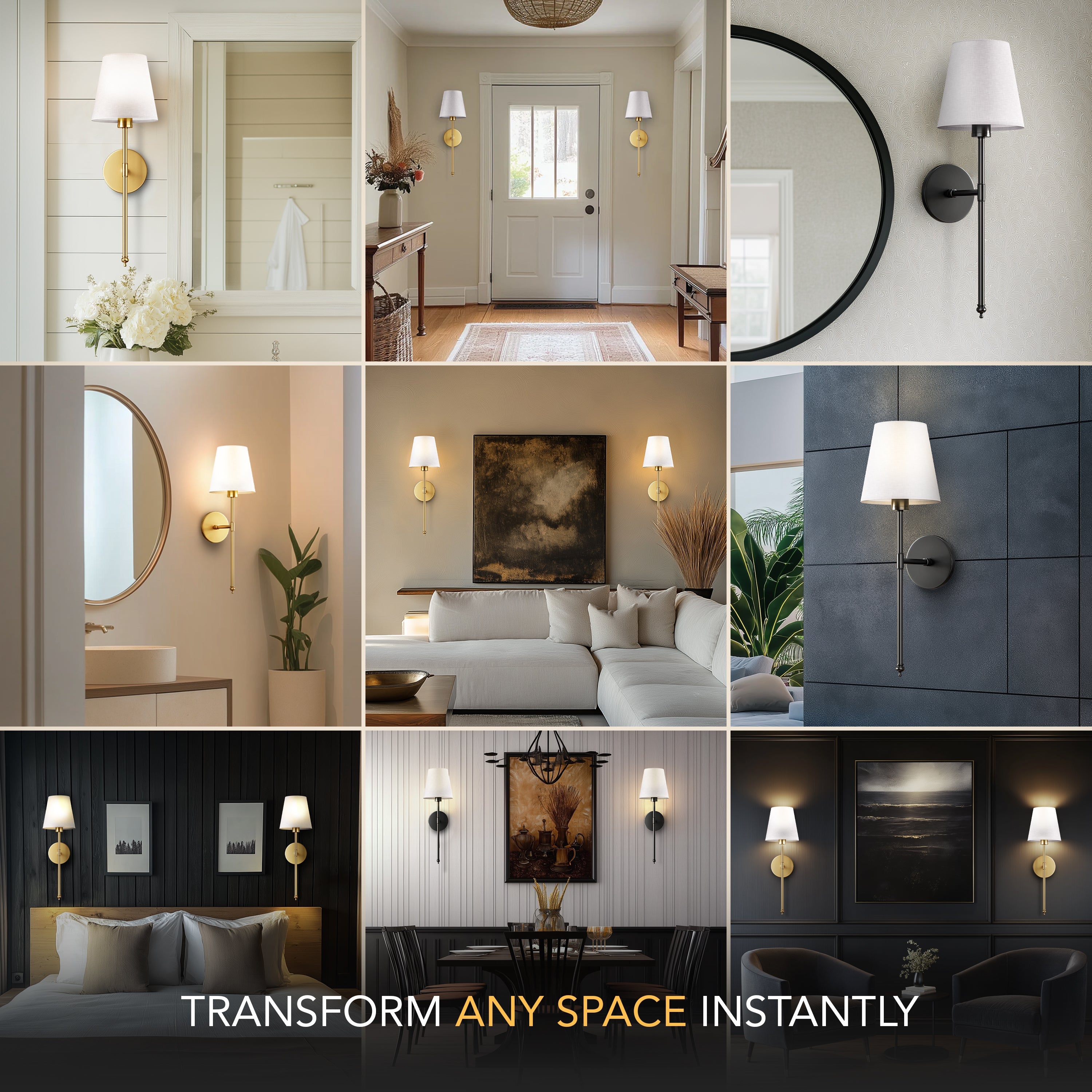 Applique murale sans perçage Sans fil 2 pièces Télécommande Dimmable Température de couleur réglable | Restfield
