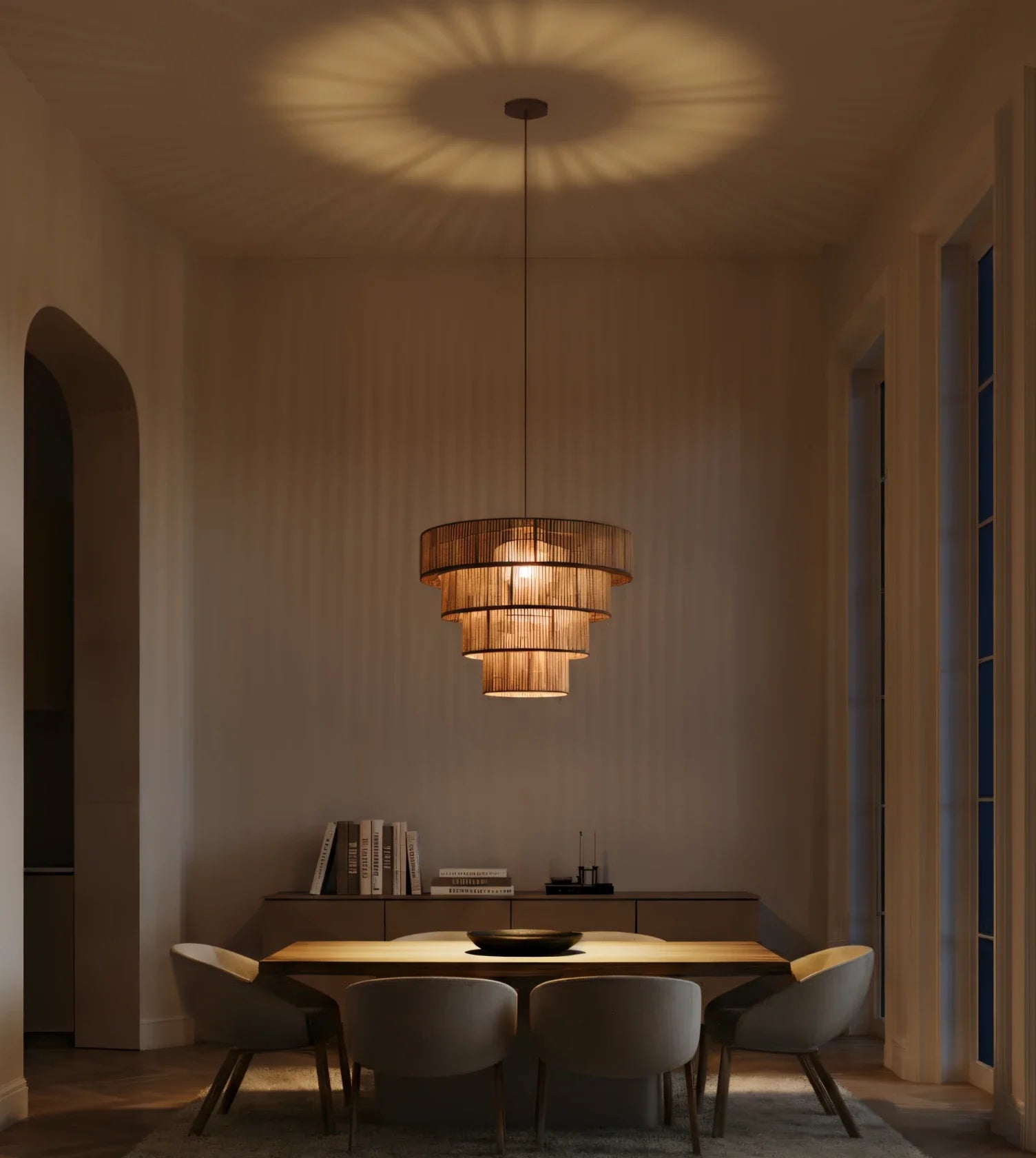 Hanglamp Gevlochten Katoen Taupe 50cm Boho Scandinavisch Verstelbaar | Sansoti