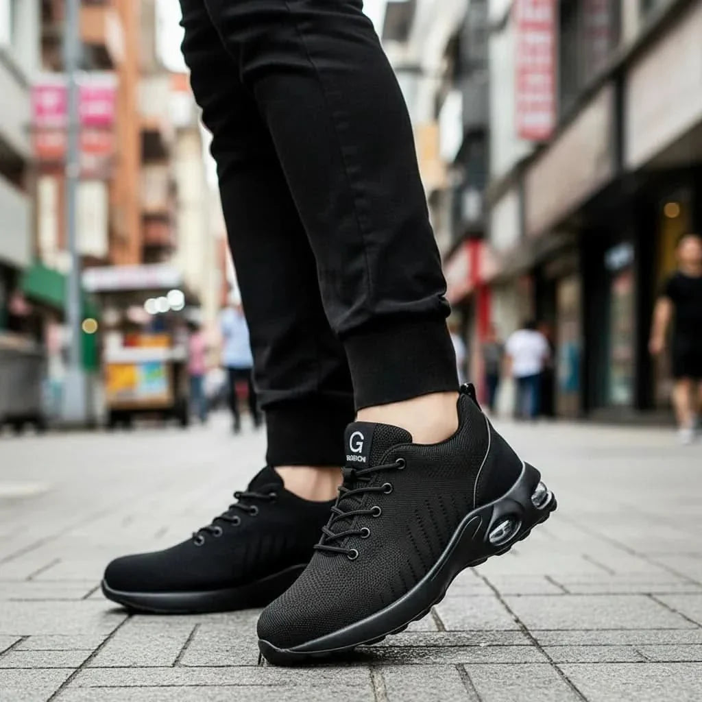 Chaussures de sécurité pour hommes avec embout en acier, antidérapantes, protectrices, pour travaux industriels et de construction, légères et confortables | Sansoti