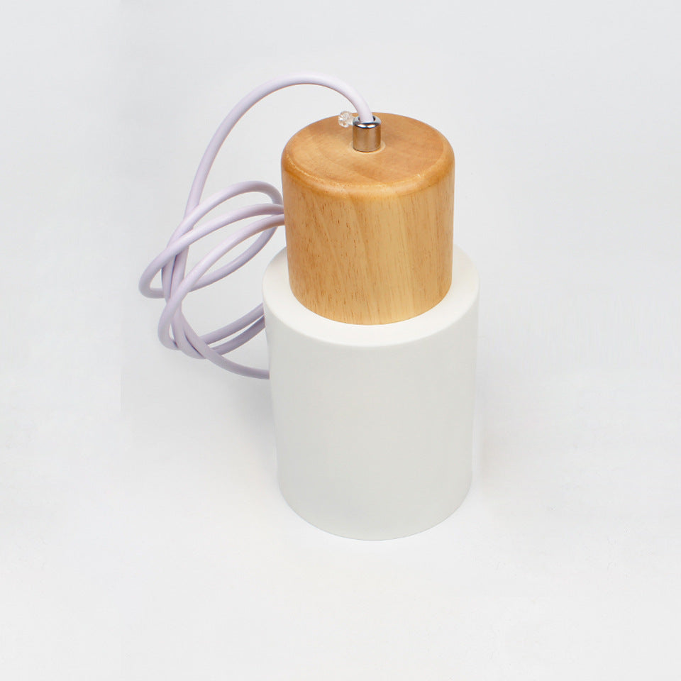 Suspension cylindre fer bois nickel brossé E27 scandinave salon salle à manger | Restfield