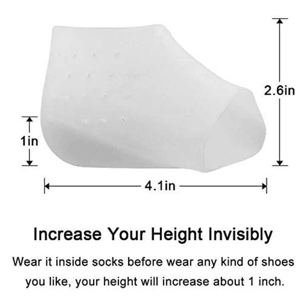 Semelles intérieures rehaussantes en silicone invisibles avec 4 niveaux de hauteur, confortables, pour chaussures, semelles ajoutant quelques centimètres, unisexes | Sansoti