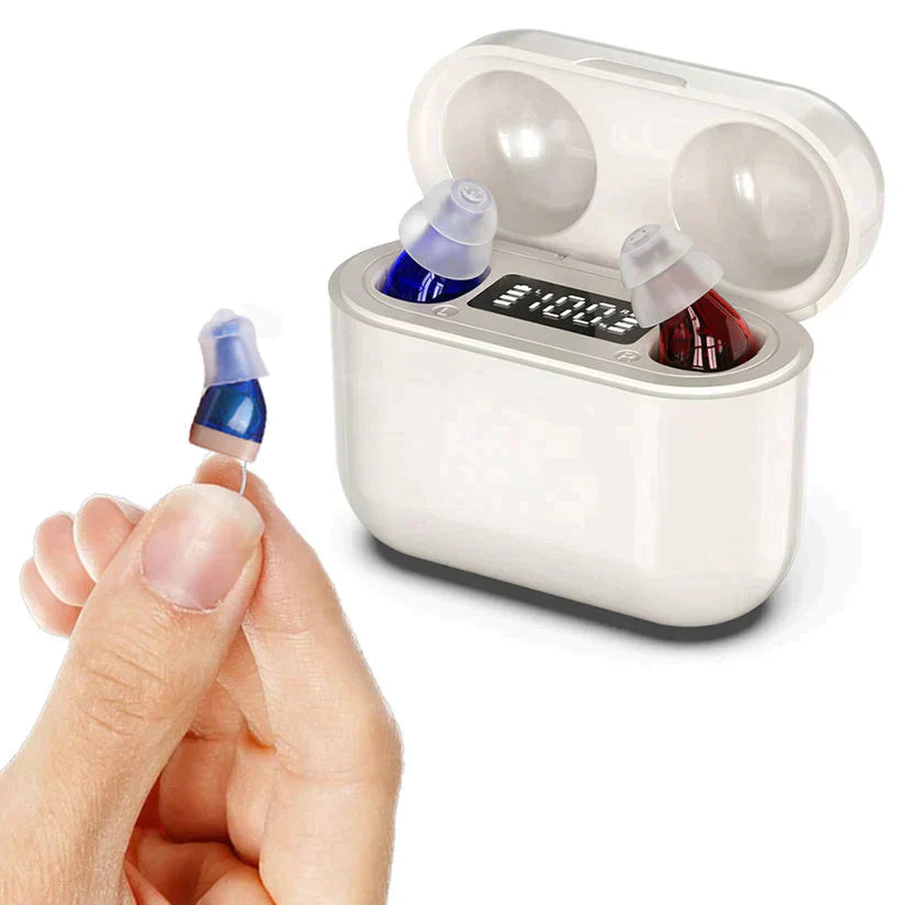 Oplaadbare In-Ear Gehoorversterkers Discreet Comfortabel Helder Geluid Dagelijks Gebruik Ergonomisch Design | Sansoti