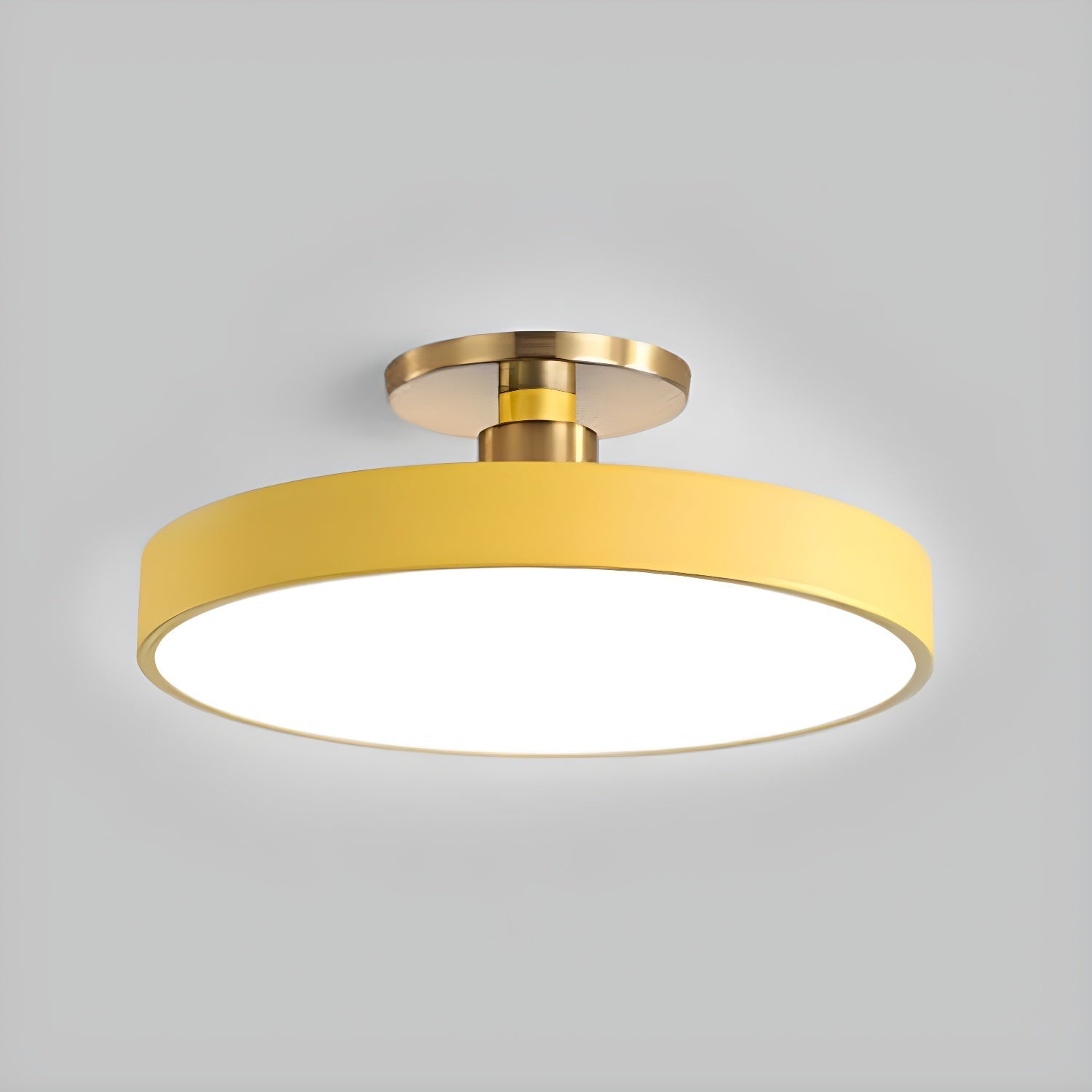 Isla Plafondlamp — Ronde Flush-Mount LED Plafonnière met Zwart Metalen Armatuur en Witte Diffuser | Ideaal voor Eetkamers, Kantoren en Moderne Interieurs | Verkrijgbaar in Zes Kleuren | Sansoti