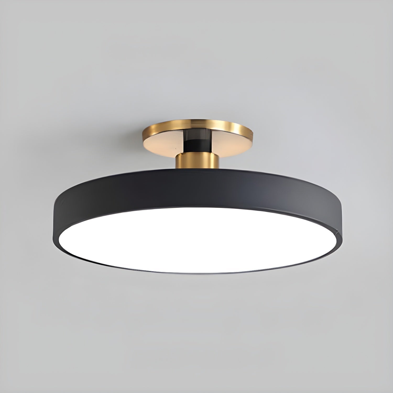 Isla Plafondlamp — Ronde Flush-Mount LED Plafonnière met Zwart Metalen Armatuur en Witte Diffuser | Ideaal voor Eetkamers, Kantoren en Moderne Interieurs | Verkrijgbaar in Zes Kleuren | Sansoti