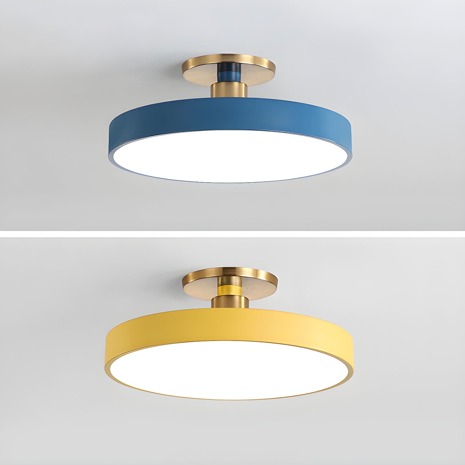 Isla Plafondlamp — Ronde Flush-Mount LED Plafonnière met Zwart Metalen Armatuur en Witte Diffuser | Ideaal voor Eetkamers, Kantoren en Moderne Interieurs | Verkrijgbaar in Zes Kleuren | Sansoti
