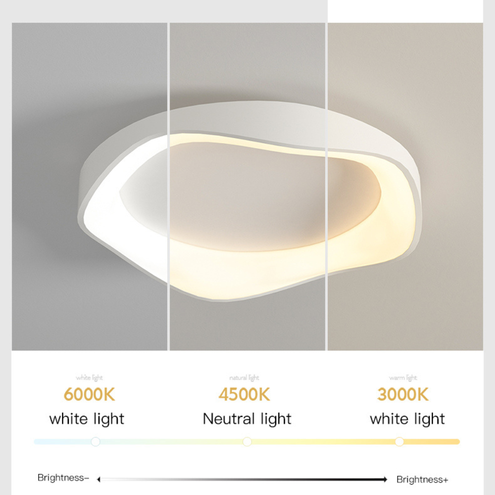 Japandi LED Plafondlamp Dimbaar Afstandsbediening Rond 40cm 50cm IJzer Acryl | Sansoti