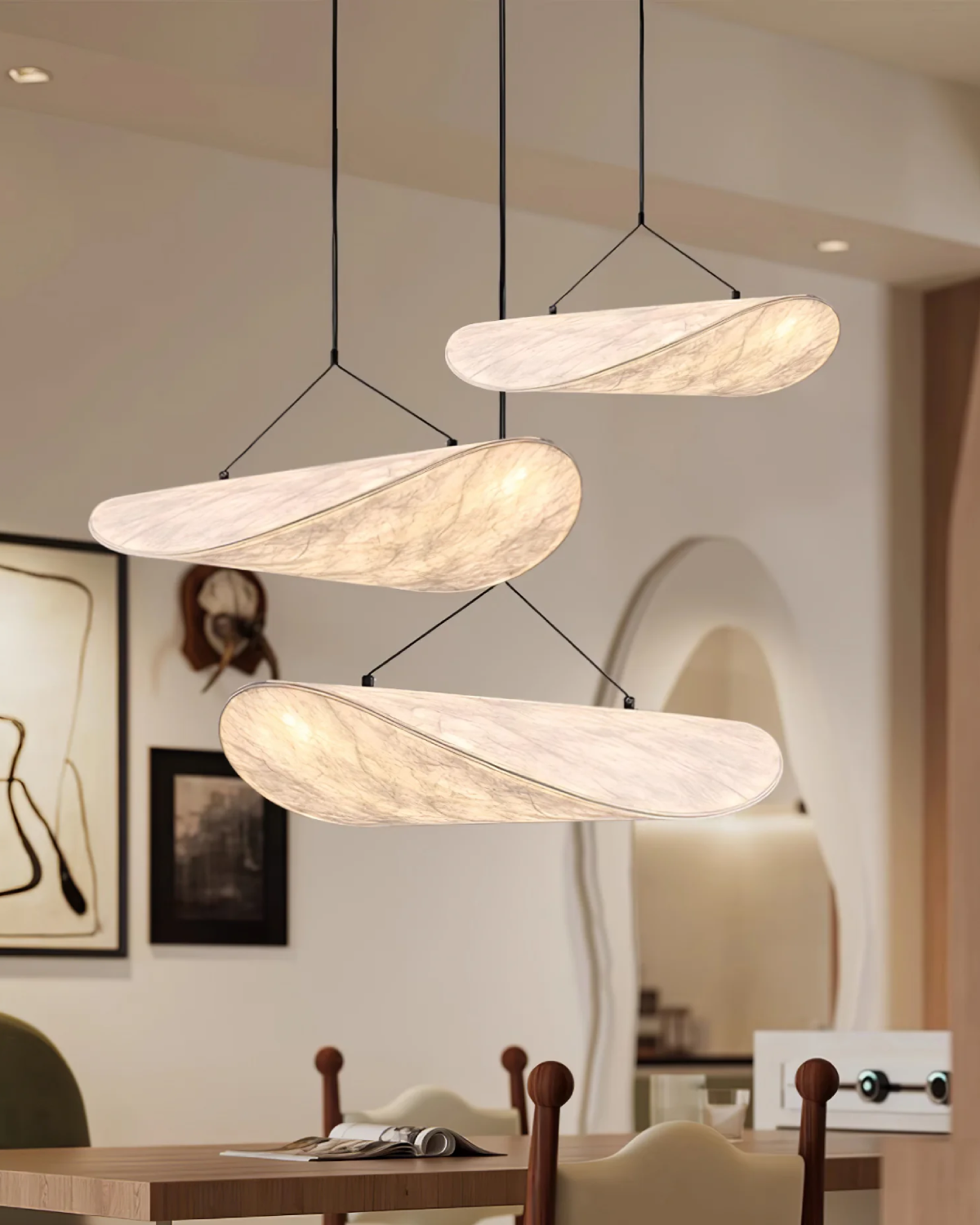 Restfield - Suspension Japandi Blanche pour Chambre et Salon – Éclairage d’Ambiance Moderne E27