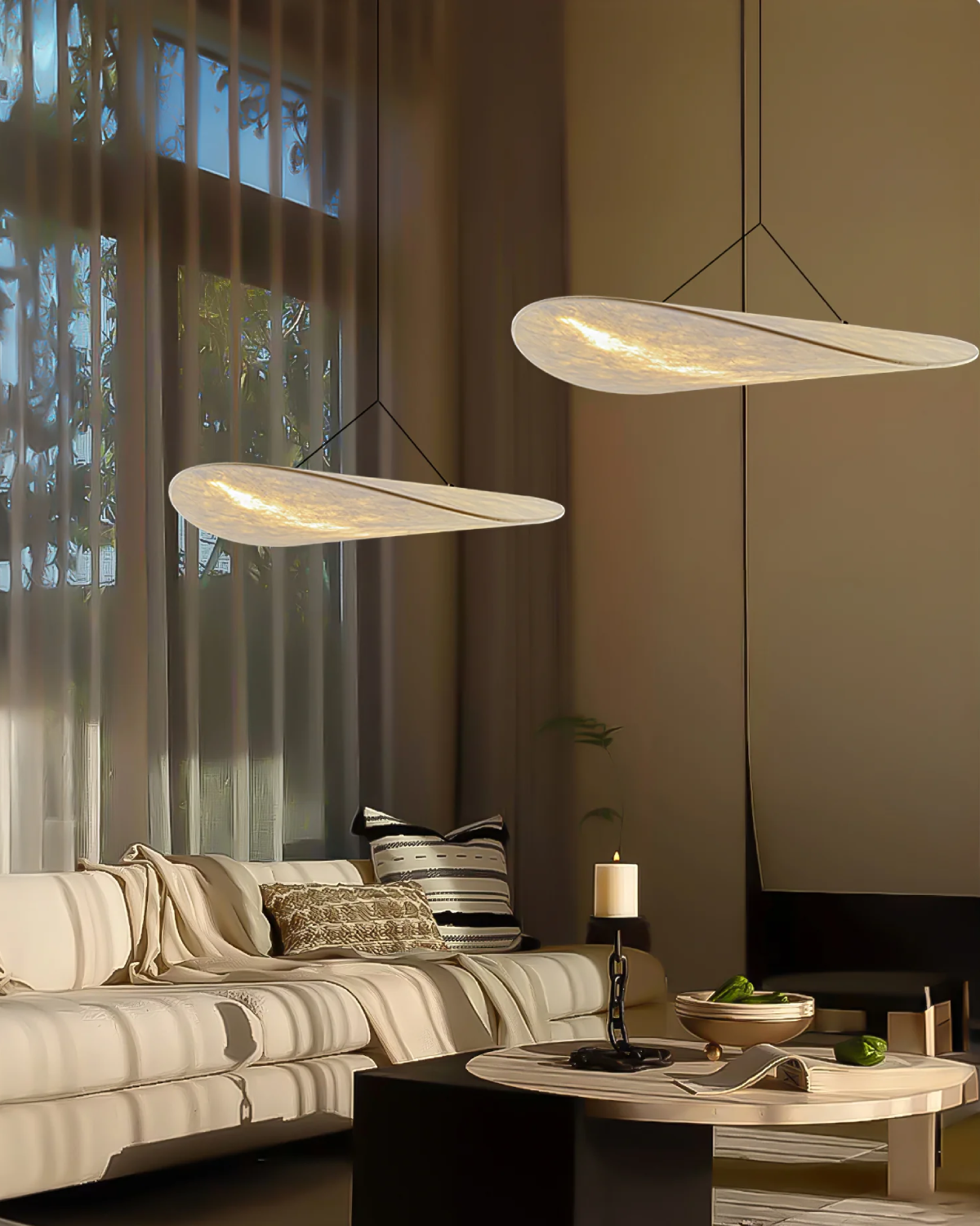 Restfield - Suspension Japandi Blanche pour Chambre et Salon – Éclairage d’Ambiance Moderne E27