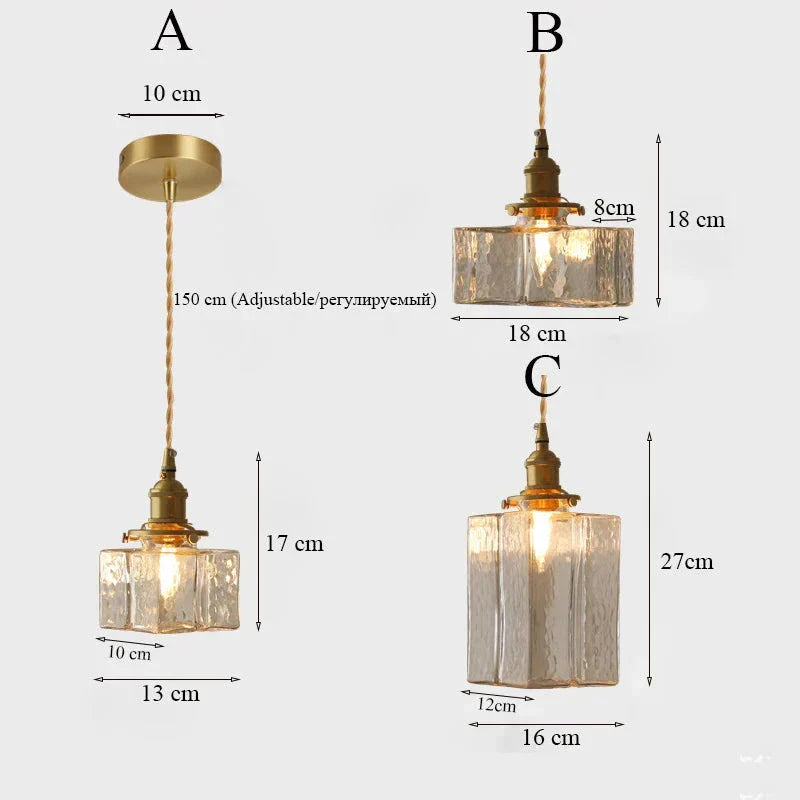 Hängelampe Glas E27 Messing Transparent Esstisch Wohnzimmer Vintage Klassische Beleuchtung Kochinsel Stimmungsleuchte | Restfield