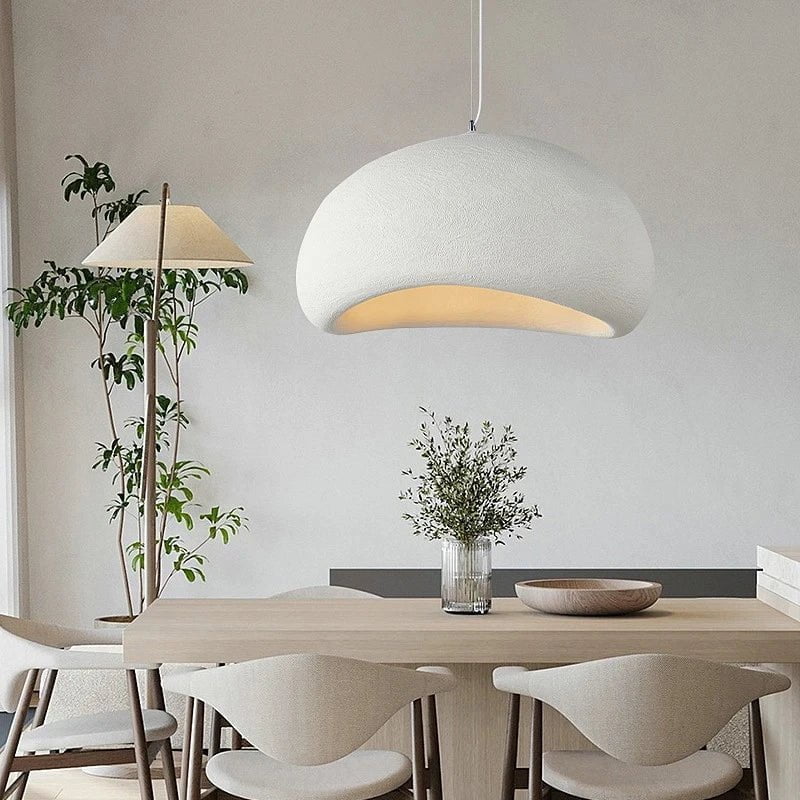 Minimalistische Hanglamp met Natuurlijke Textuur en Warm Sfeerlicht voor Eetkamer en Woonkamer | Sansoti
