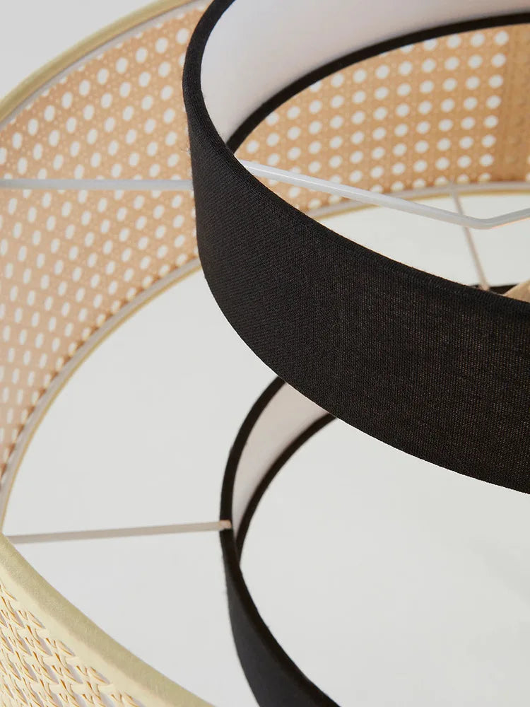 Handgeweven Hennep Hanglamp in Zen-Stijl – Natuurlijk Rotan Tromlamp voor Rustieke Sfeer | Sansoti