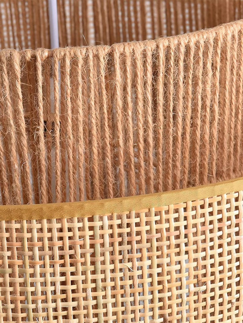 Handgeweven Hennep Hanglamp in Zen-Stijl – Natuurlijk Rotan Tromlamp voor Rustieke Sfeer | Sansoti