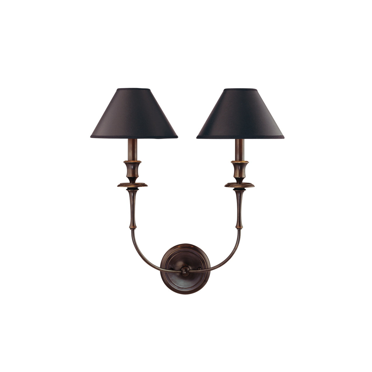 Applique Murale Moderne avec Abat-jour en Tissu Noir en Laiton, Nickel ou Noir – 1 ou 2 Points Lumineux Design | Restfield