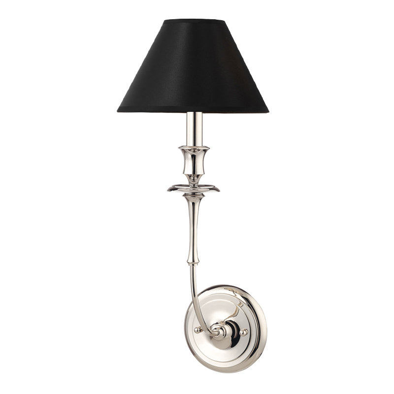 Applique Murale Moderne avec Abat-jour en Tissu Noir en Laiton, Nickel ou Noir – 1 ou 2 Points Lumineux Design | Restfield
