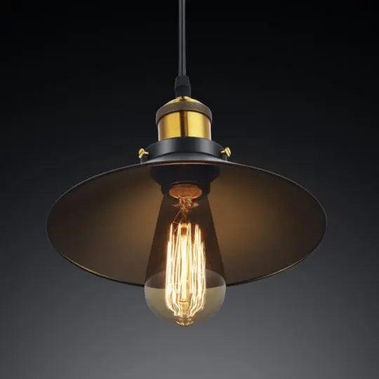 Moderne Scandinavische Industriële Hanglamp – Zwart met Gouden Accenten | Sansoti
