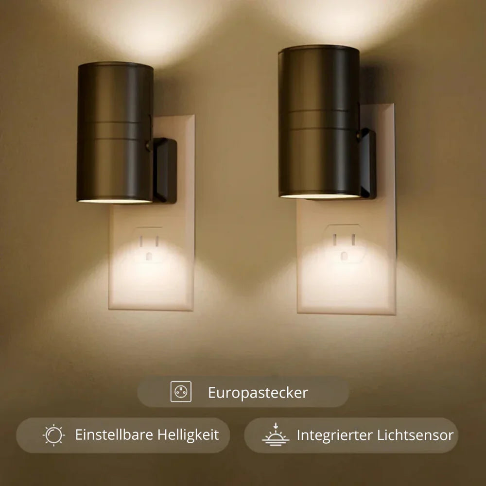 Veilleuse Bauhaus à intensité variable avec capteur jour-nuit, applique murale à lumière LED chaude pour chambre, entrée et salle de bains, économe en énergie | Sansoti