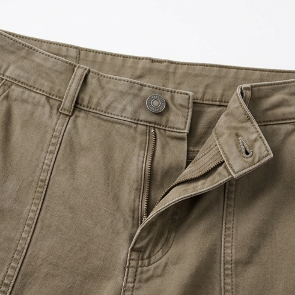 Utility Pantalon Hoge Taille Taps Toelopend met Geplooid Enkelboord Casual Werkbroek | Sansoti