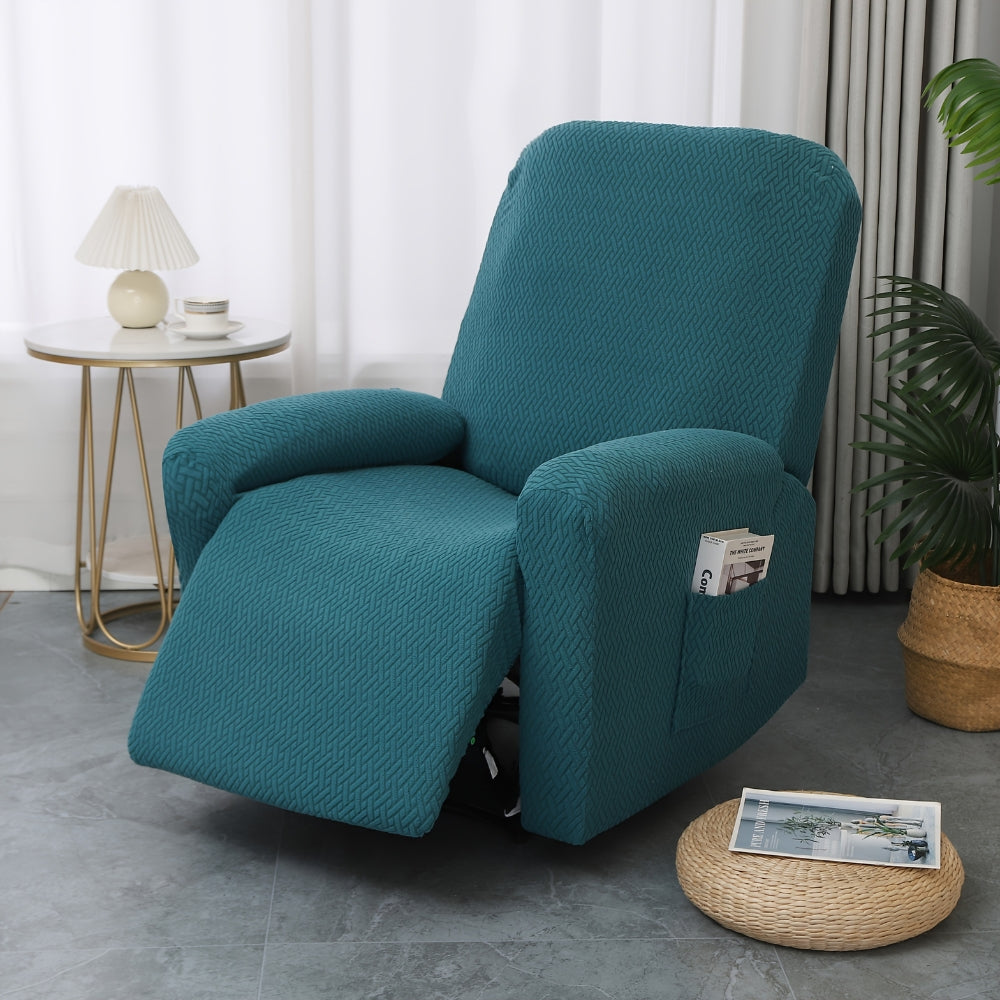 Recliner Hoes met Zijvak – Zachte Beschermhoes voor Relaxstoel Loungestoel Fauteuil Verstelbare Stoel 1-persoons Zwart Grijs Crème Beige | Sansoti