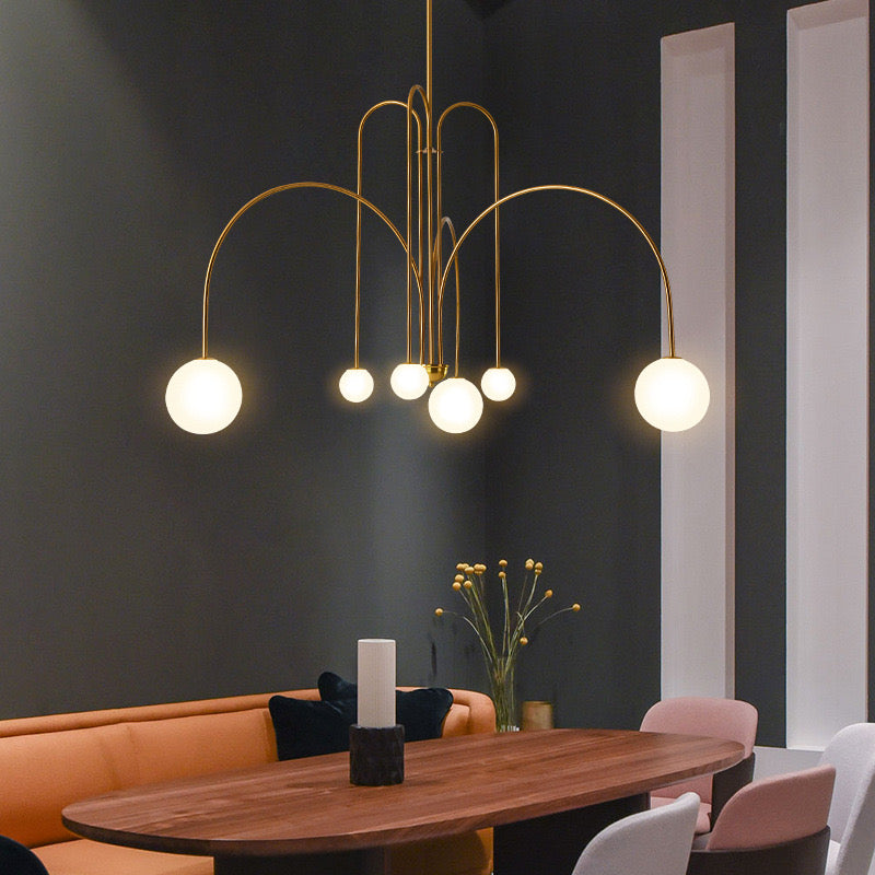 Hanglamp Zwaluwen Metaal Glas Zwart Goud Roze G9 LED Woonkamer Slaapkamer Decoratief | Sansoti
