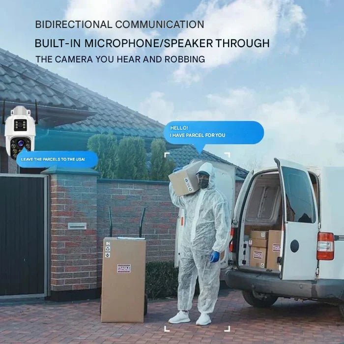 Draadloze Beveiligingscamera 4K met Zonnepaneel 360° Rotatie Nachtzicht Bewegingsdetectie Waterdicht Outdoor | Sansoti