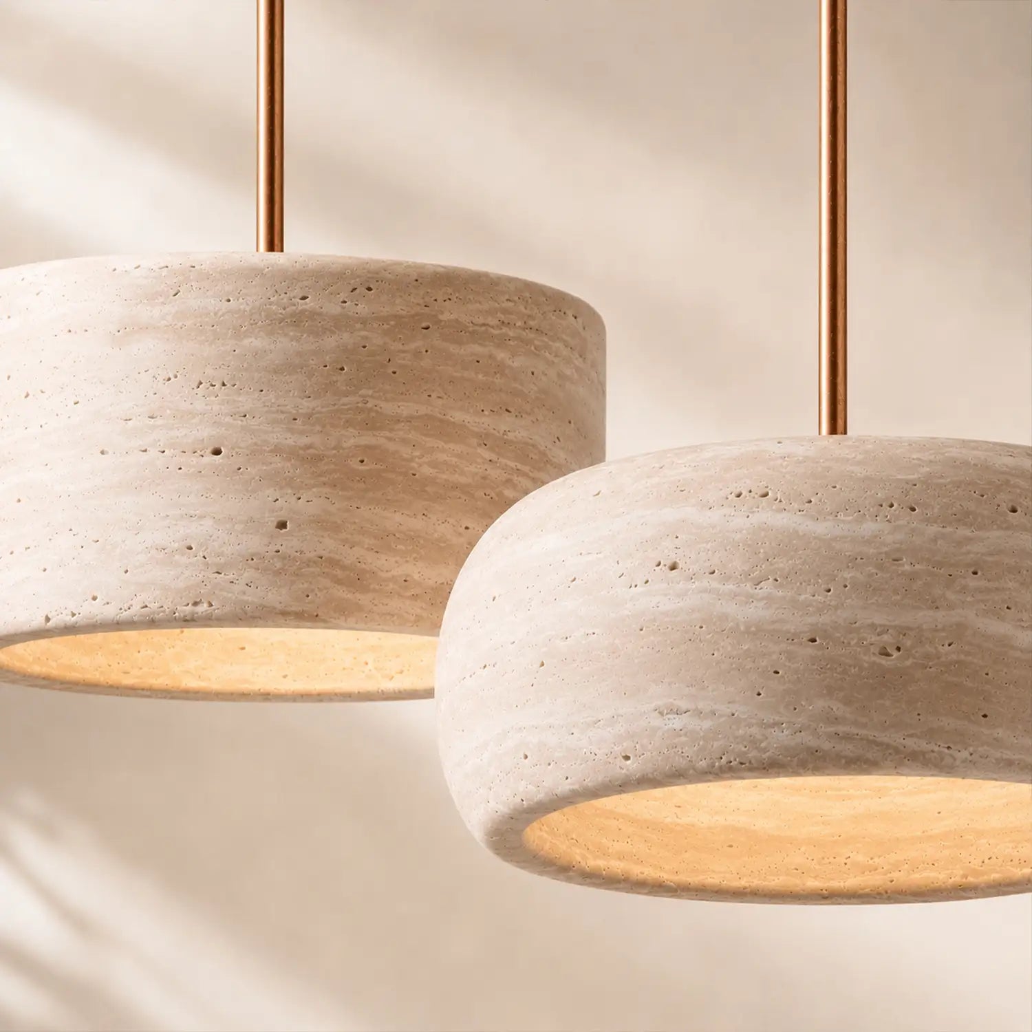 Travertijn Hanglamp Vintage Crème Natuursteen Wabi Sabi Stijl Eetkamer Slaapkamer | Sansoti