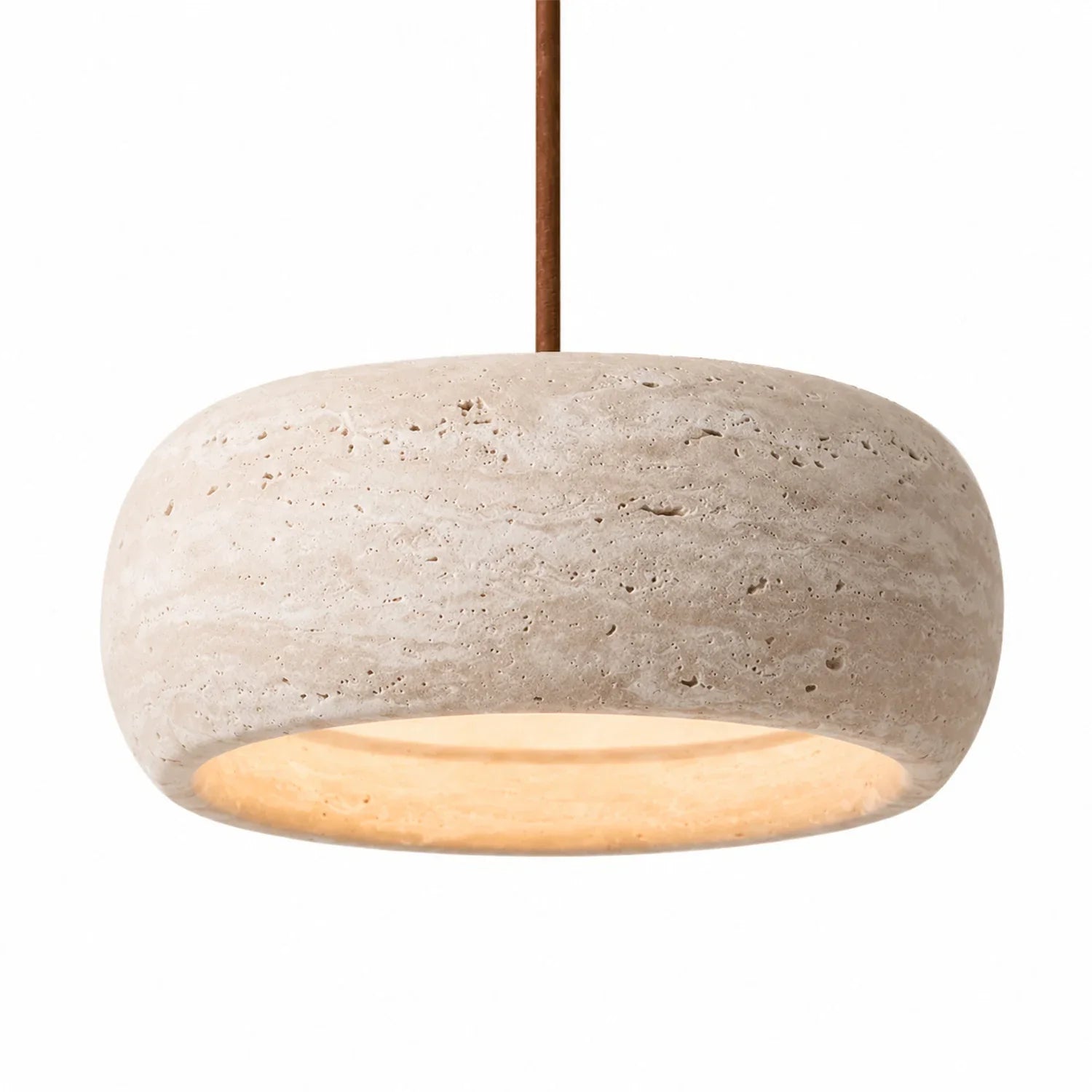 Travertijn Hanglamp Vintage Crème Natuursteen Wabi Sabi Stijl Eetkamer Slaapkamer | Sansoti