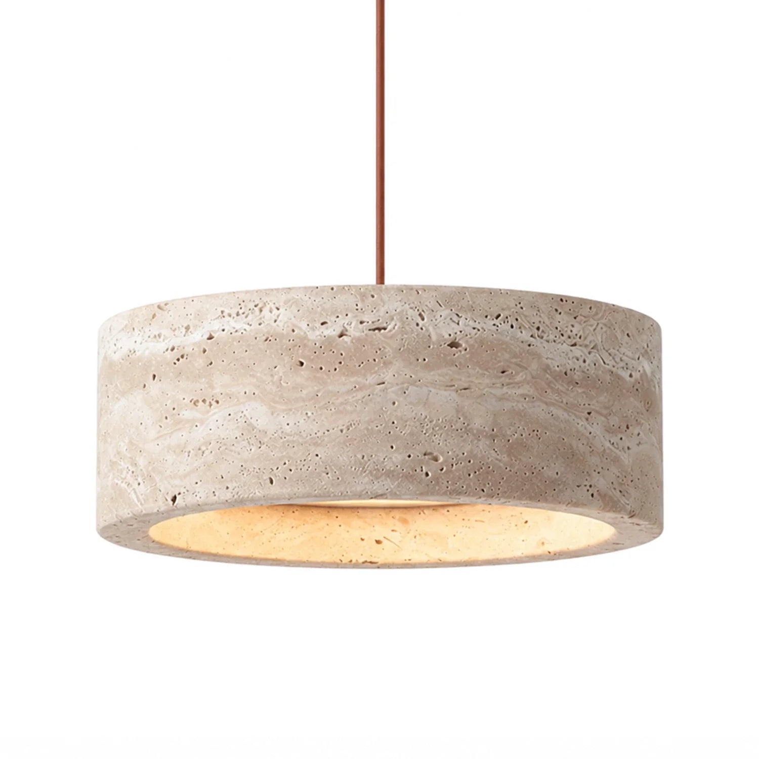 Travertijn Hanglamp Vintage Crème Natuursteen Wabi Sabi Stijl Eetkamer Slaapkamer | Sansoti
