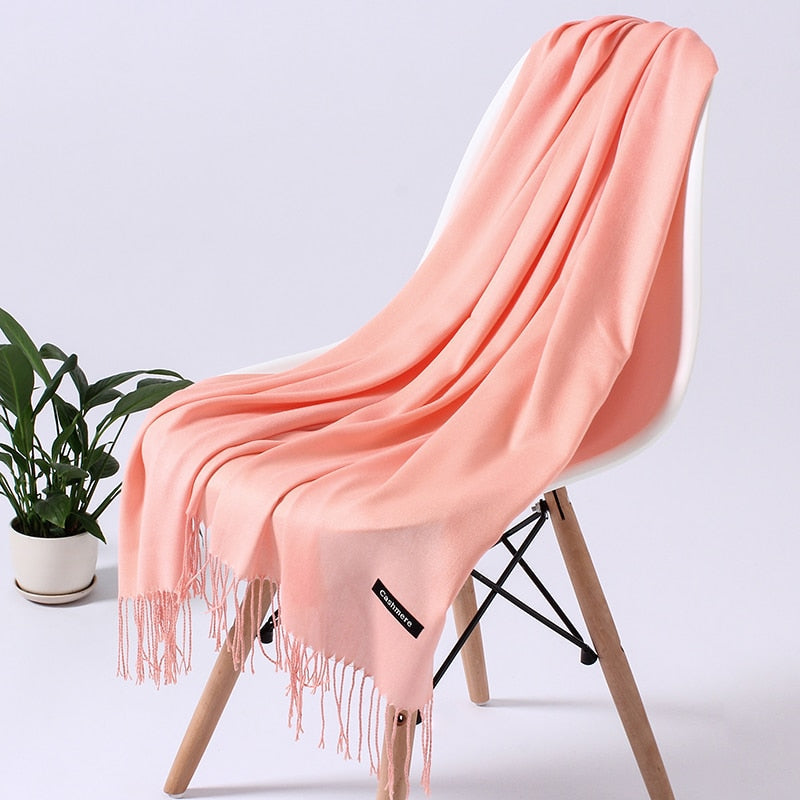Winterschal für Damen aus weichem Polyester, warm, elegant, Halsschal, Schulterschal, drapierbar, übergroßes Winteraccessoire | Sansoti