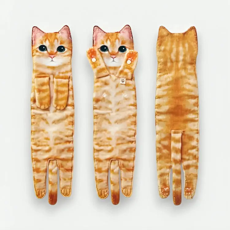 Decoratieve Handdoek met Kattenprint 60×15cm Microvezel Ophangbaar voor Keuken Badkamer | Sansoti