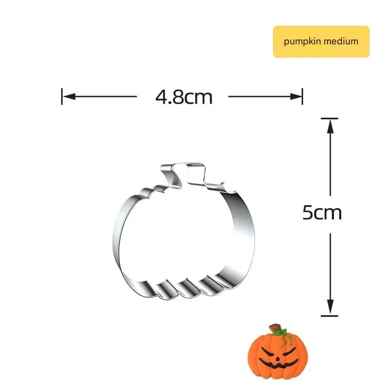 Uitsteekvormen Set 7 Stuks voor Koekjes Pannenkoeken Kaas Fruit Halloween Motieven Roestvrijstaal Spookjes Pompoen Vleermuis Heks Keuken Bakvormen | Sansoti
