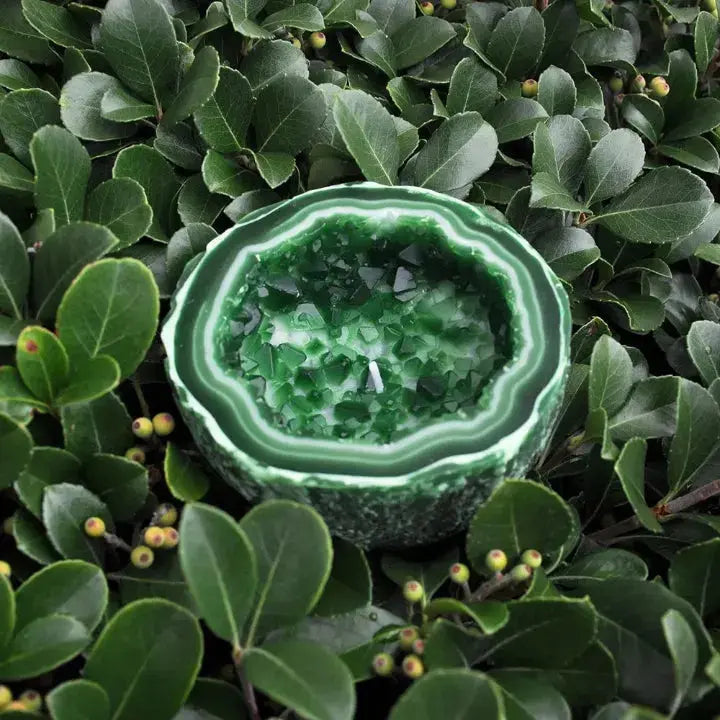 Decoratieve Geurkaars met Kristaleffect – Natuurwas in Geode-Houder voor Rust en Sfeer | Sansoti