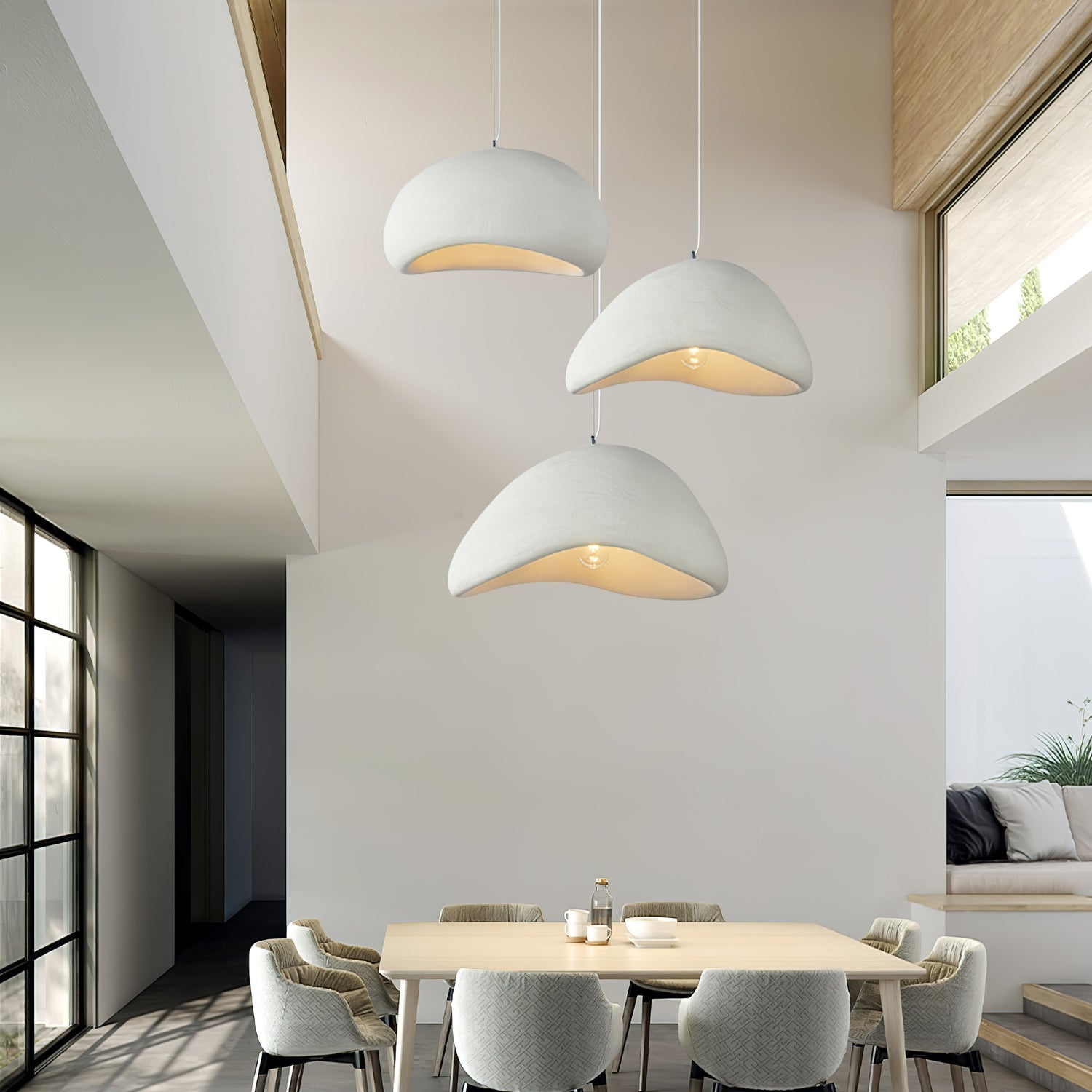 Hanglamp Koepelvorm Polystyreen Grijs Wit Zes Maten E26 E27 Fitting Verstelbare Kabel 150cm Scandinavisch Design Huiskamer Keuken Eethoek Dimbaar | Sansoti