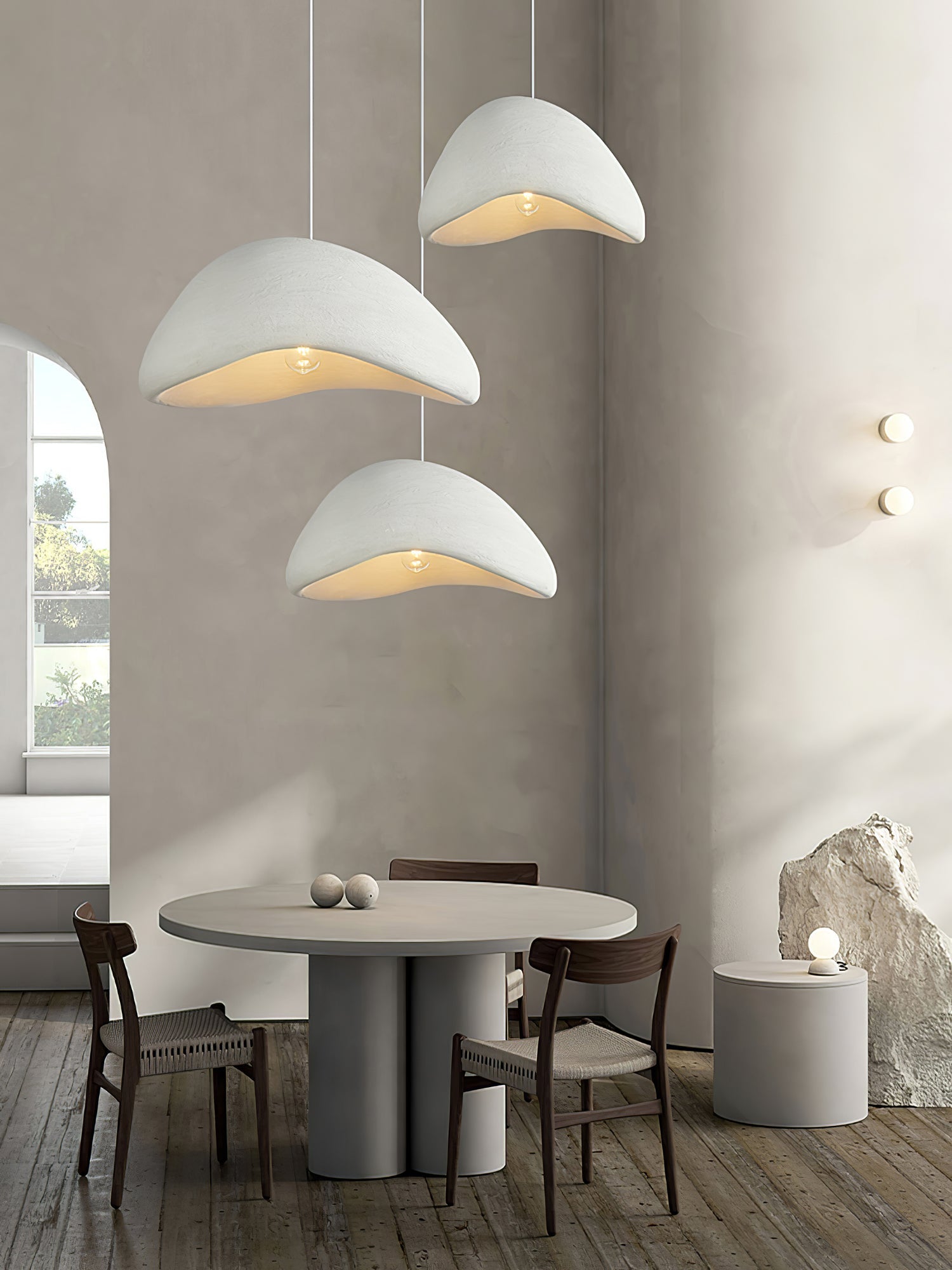 Hanglamp Koepelvorm Polystyreen Grijs Wit Zes Maten E26 E27 Fitting Verstelbare Kabel 150cm Scandinavisch Design Huiskamer Keuken Eethoek Dimbaar | Sansoti